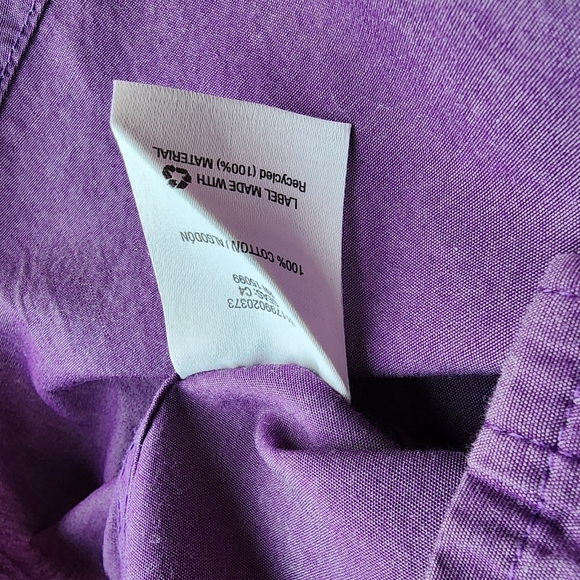 Twice Mens Long Sleeves Button Up Shirt Purple 100% Cotton Sz M - Picture 8 of 10